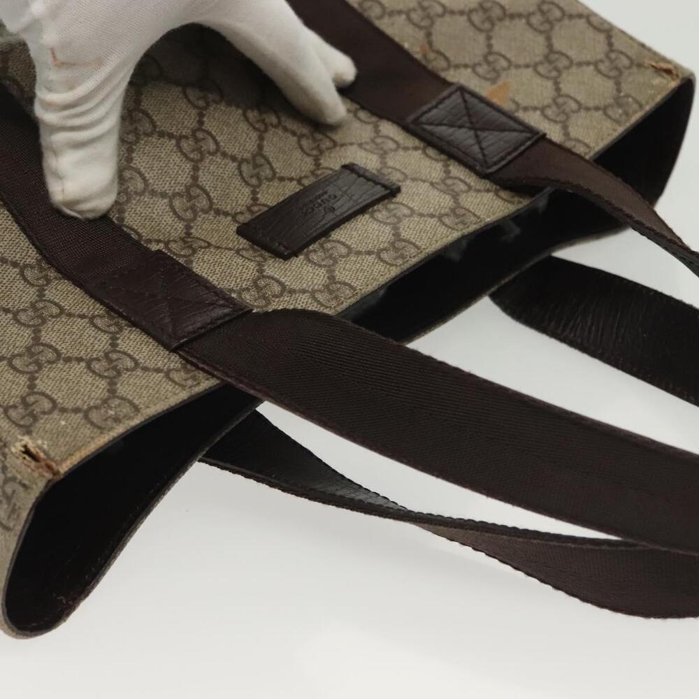 GUCCI GG Supreme Tote Bag Pvc Beige Silver - Picture 7 of 13